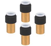 Spares2Go Radiator Valve 15mm X 10mm Black Pushfit Reducing Straight Speed Fit Compression Stem Valves (Pack Of 4)