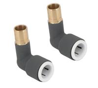 Spares2Go Radiator Valve Reducing Elbow Stem Compression 15mm X 15mm Pushfit Anthracite (Pack Of 2)