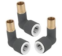 Spares2Go Radiator Valve Reducing Elbow Stem Compression 15mm X 15mm Pushfit Anthracite (Pack Of 3)