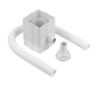 SPARES2GO Rainwater Diverter 65mm Square 68mm Round Downpipe Water Butt Kit (White)