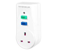 Spares2Go Rcd Safety Plug Single Socket Circuit Breaker Electrical Power Trip Switch Adaptor (13A, 230-240V 50Hz, Uk 3-Pin)