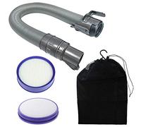 SPARES2GO Reinforced Hose + Pre & Post Motor Filter Kit Compatible with Dyson DC27 Vacuum Cleaners (Grey/Steel) + Storage Bag