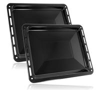 SPARES2GO Roasting Pan Baking Tray Compatible with Amica Oven Cooker (455mm x 375mm, Pack of 2)