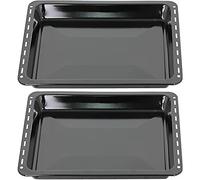 SPARES2GO Roasting Pan Baking Tray Compatible with Samsung Oven Cooker (455mm x 370mm, Pack of 2)