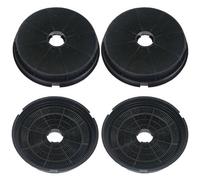 SPARES2GO Round Charcoal Vent Filters for Baumatic Oven Cooker Hoods (Pack of 4)