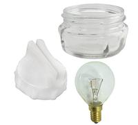 SPARES2GO Screw In Glass Lamp Bulb Lens Cover + Removal Tool + 40w Light Bulb for Neff Oven Cooker