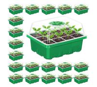 Spares2Go Seed Starting Propagator Tray Garden Plant Seedling Germination Starter Grow Kit (Pack Of 20, 240 Cells)
