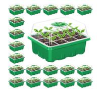 Spares2go Seed Starting Propagator Tray Garden Plant Seedling Germination Starter Grow Kit (Pack of 20, 240 Cells)