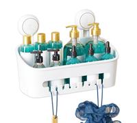 Spares2go Shower Caddy Shelf Large Capacity Mounted Bathroom Kitchen Hanging Basket Organiser with Drill-Free Vacuum Suction Cups