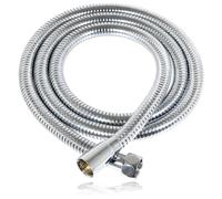 SPARES2GO Shower Hose 1.25m Stainless Steel Chrome 11mm bore Anti-Kink 1/2in Replacement