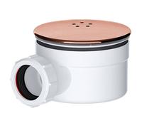 Spares2Go Shower Trap For 90mm Tray Plug Hole 1.5" Luxury Drain Water Waste Dome Base Kit (Brushed Copper)