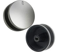 Spares2go Control Dial Switch Knob for Lamona 450002486 LAM3200 LAM3204 LAM3401 Oven Cooker (Silver/Black, Pack of 2)