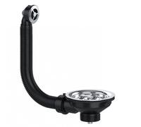 Spares2Go Sink Strainer Basket Round Overflow Waste Drain Plug Chrome Plated Stainless Steel Kitchen Bathroom Basin (40mm, 1 1/2")