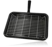 Spares2Go Small Grill Pan, Rack & Detachable Handle For Bosch Oven Cookers (Non-Stick Vitreous Enamelled)