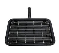 Spares2go Small Grill Pan, Rack & Detachable Handle for Smeg Oven Cookers