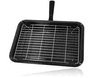 Spares2go Small to Medium Grill Pan, Rack & Detachable Handle for Zanussi Oven Cookers (Non-Stick)