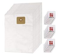 SPARES2GO SMS Dust Bags for Nilfisk Multi Wet & Dry 20 20T 30 30T Vacuum Cleaner (Pack of 15 + Freshener Tabs)