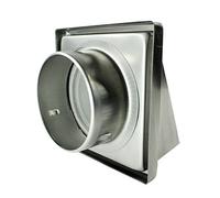 Spares2go Stainless Steel Cowled External Extractor Wall Vent Outlet with Cushioned Non Return Flap (125mm, 5")