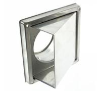Spares2Go Stainless Steel External Wall Air Vent Non Return Flap Outlet (5" / 125mm)