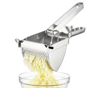Spares2Go Stainless Steel Potato Ricer Masher Vegetable Fruit Puree Juice Food Presser Tool With Large Double Sided Mashing Basket