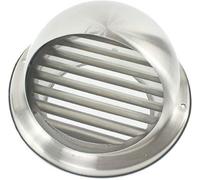 Spares2Go Stainless Steel Round Bull Nosed External Extractor Wall Vent Outlet With Insect Mesh Grille (6" / 150mm)