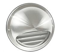 SPARES2GO Stainless Steel Round Bull Nosed External Extractor Wall Vent Outlet with Insect Mesh Grille (125mm, 5")