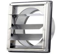 Spares2Go Stainless Steel Square External Extractor Wall Vent Outlet With Gravity Flaps (6" / 150mm)