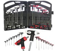 Spares2Go T Handle Screwdriver Set Torx Metric Hex Allen Key Long Star Security Tool Cr-V