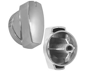 SPARES2GO Temperature Control Knob Compatible with Belling 444440223 444442983 Oven Cooker (Chrome, Pack of 2)
