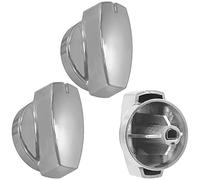 SPARES2GO Temperature Control Knob Compatible with Belling 444445410 444445411 Oven Cooker (Chrome, Pack of 3)