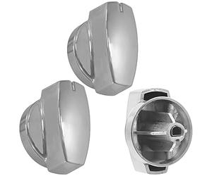 SPARES2GO Temperature Control Knob Compatible with Belling 444445410 444445411 Oven Cooker (Chrome, Pack of 3)