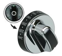 Spares2go Temperature Control Knob Main Oven Fits Stoves - New World, Belling (Black/Silver)