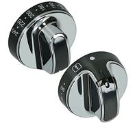 Spares2go Temperature Control Knob Main Oven Fits Stoves Fits New World Fits Belling (Black/Silver, Pack of 2)