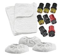 Spares2Go Terry Covers And Brush & Brass Nozzles Set For Karcher Sc1 Sc2 Sc3 Sc4 Sc5 Steam Cleaner