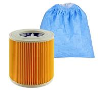 SPARES2GO Textile Bag + Cartridge Filter compatible with Karcher WD2 WD3 Wet & Dry Vacuum Cleaner