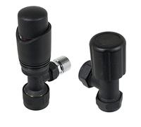 SPARES2GO Thermostatic Radiator Valve with Lockshield & Liquid Sensor 10-15mm (Black)