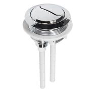 SPARES2GO Toilet Dual Flush Button 48mm WC Cistern Chrome Plated 110mm Double Push Rod Kit