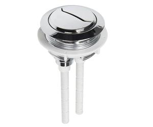 SPARES2GO Toilet Dual Flush Button 48mm WC Cistern Chrome Plated 110mm Double Push Rod Kit