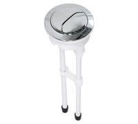 SPARES2GO Toilet Dual Flush Button 58mm WC Cistern Chrome Plated 215mm Double Push Rod Kit
