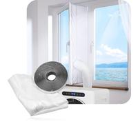 SPARES2GO Tumble Dryer Window Seal Kit 2m 200cm Vent Hose | with Double Zip Universal Waterproof and Wind Resistant Anti-Mosquito