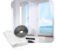 SPARES2GO Tumble Dryer Window Seal Kit 2m 200cm Vent Hose | with Double Zip Universal Waterproof and Wind Resistant Anti-Mosquito