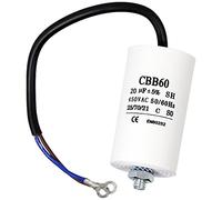 SPARES2GO Universal 20uF Start Run Motor Capacitor Microfarad Cabled for Fridge Freezer (CBB60, 20MFD, 450VAC)