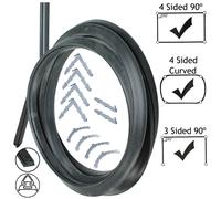 SPARES2GO Universal 3 & 4 Sided Rubber Oven Cooker Door Seal (With Barbed Corner Clips + Instructions)