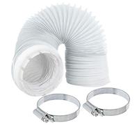 SPARES2GO Universal 4m Vent Hose + Adapter for Tumble Dryer + 2 x Pipe Clamp Clips