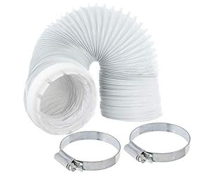 SPARES2GO Universal 4m Vent Hose + Adapter for Tumble Dryer + 2 x Pipe Clamp Clips