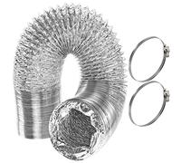 SPARES2GO Universal 5m Extra Long Aluminium Flexible Tumble Dryer Vent Hose Exhaust Pipe (4" / 100mm) + 2 x Screw Clips