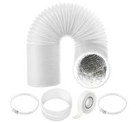 Universal Air Con Vent Hose 5" x 2.5m PVC Aluminium Foil Insulated Portable Air Conditioner Duct Outlet Pipe Extension Kit