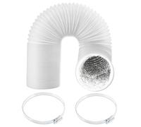 SPARES2GO Universal Air Con Vent Hose 6" x 6m PVC Aluminium Foil Insulated Portable Air Conditioner AC Duct Outlet Pipe + Clamp Clips