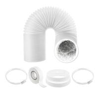 SPARES2GO Universal Air Con Vent Hose PVC Aluminium Foil Insulated Portable Air Conditioner Duct Outlet Pipe Connector Kit (5" x 6m)