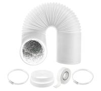 SPARES2GO Universal Air Con Vent Hose PVC Aluminium Foil Insulated Portable Air Conditioner Duct Outlet Pipe Connector Kit (5" x 2.5m)